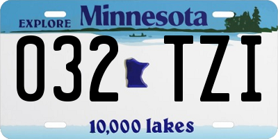 MN license plate 032TZI