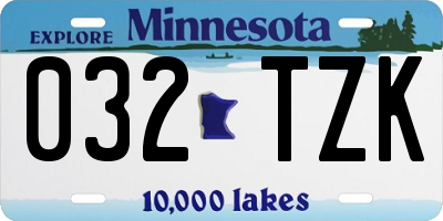 MN license plate 032TZK