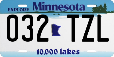 MN license plate 032TZL