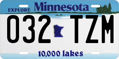 MN license plate 032TZM