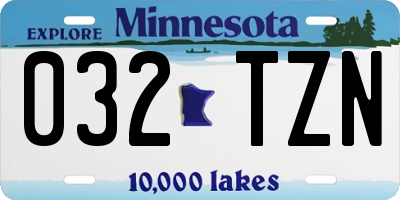 MN license plate 032TZN