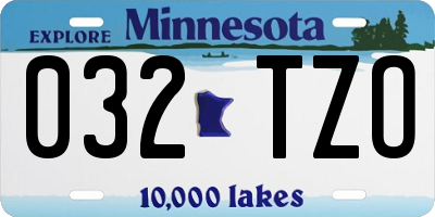MN license plate 032TZO