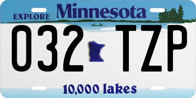 MN license plate 032TZP