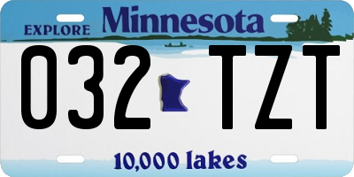 MN license plate 032TZT