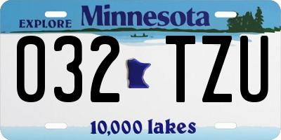 MN license plate 032TZU