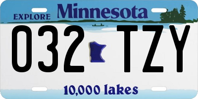 MN license plate 032TZY