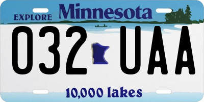 MN license plate 032UAA