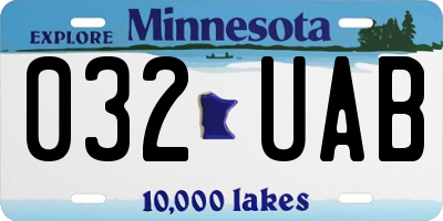 MN license plate 032UAB