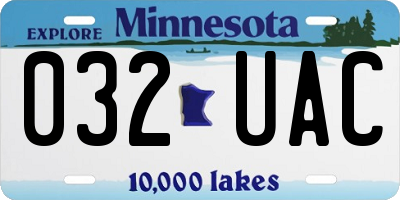 MN license plate 032UAC