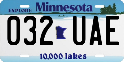 MN license plate 032UAE
