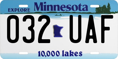 MN license plate 032UAF