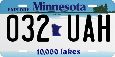 MN license plate 032UAH