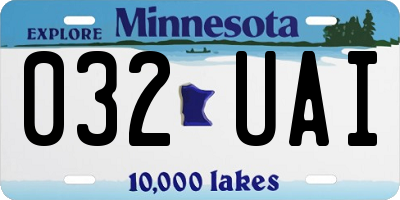 MN license plate 032UAI