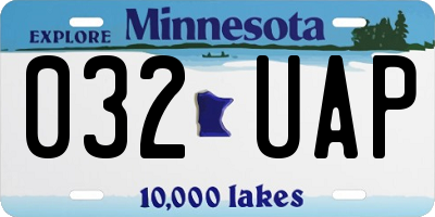 MN license plate 032UAP