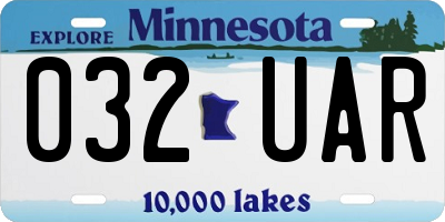 MN license plate 032UAR