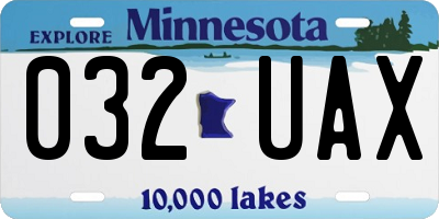 MN license plate 032UAX