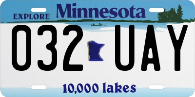 MN license plate 032UAY