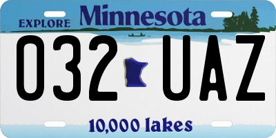 MN license plate 032UAZ