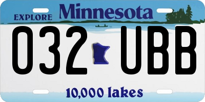 MN license plate 032UBB