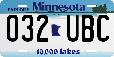 MN license plate 032UBC