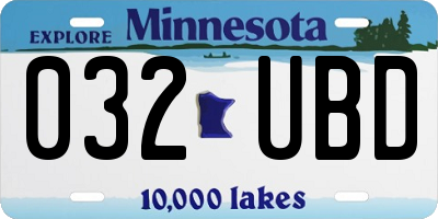 MN license plate 032UBD