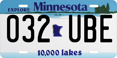 MN license plate 032UBE