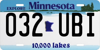 MN license plate 032UBI