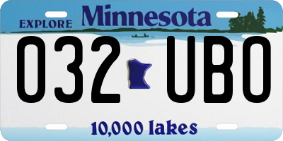 MN license plate 032UBO