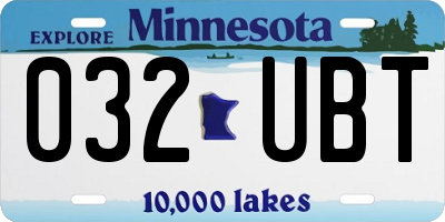 MN license plate 032UBT
