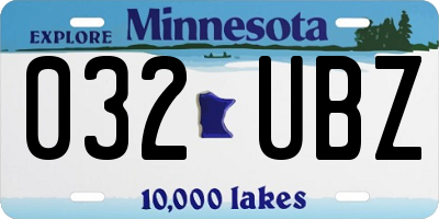 MN license plate 032UBZ