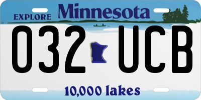 MN license plate 032UCB