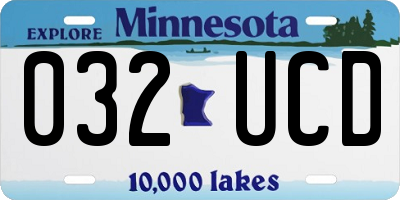 MN license plate 032UCD