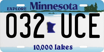 MN license plate 032UCE