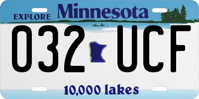 MN license plate 032UCF