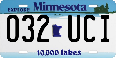 MN license plate 032UCI