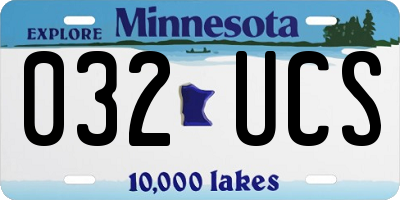 MN license plate 032UCS