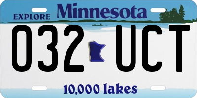 MN license plate 032UCT