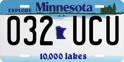 MN license plate 032UCU