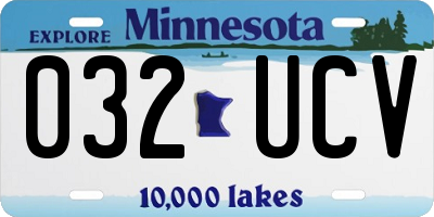 MN license plate 032UCV