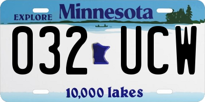 MN license plate 032UCW