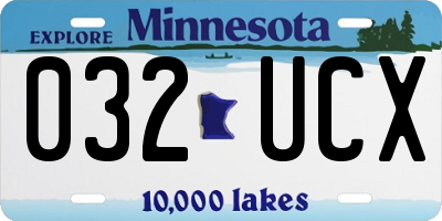 MN license plate 032UCX