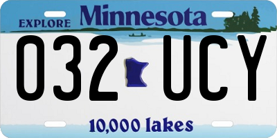 MN license plate 032UCY