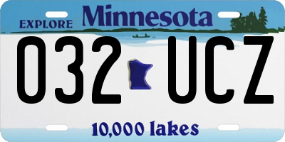 MN license plate 032UCZ