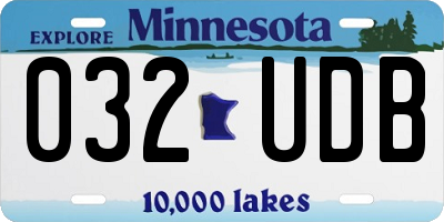 MN license plate 032UDB