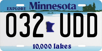 MN license plate 032UDD
