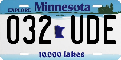 MN license plate 032UDE