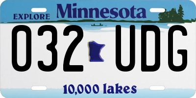 MN license plate 032UDG