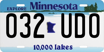 MN license plate 032UDO