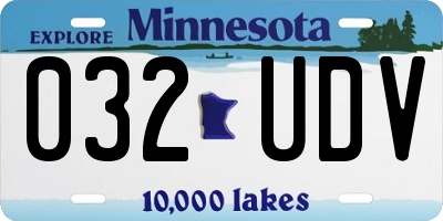 MN license plate 032UDV