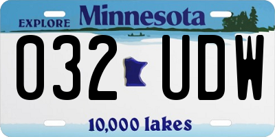 MN license plate 032UDW